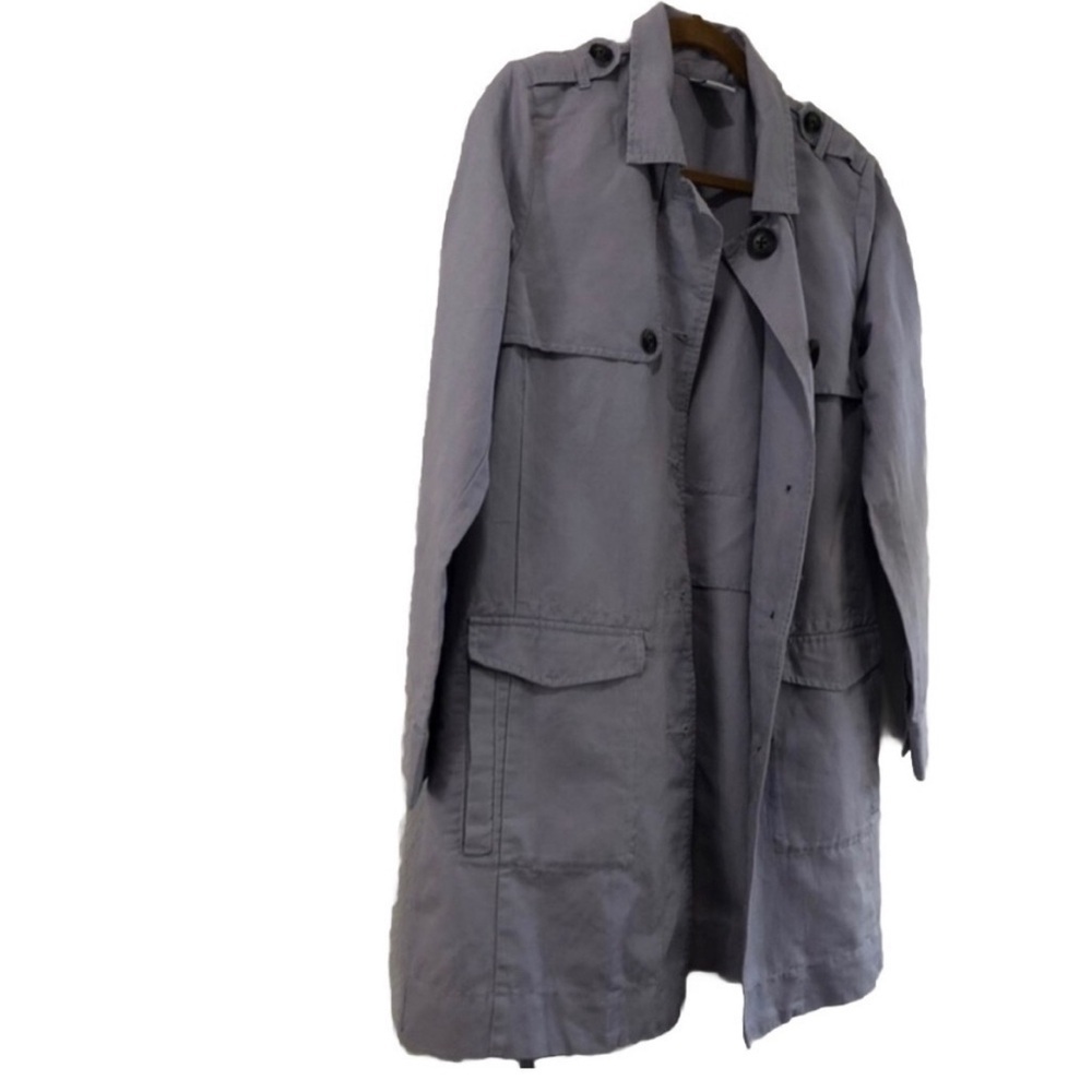 CAbi Blue/Gray Tanner Trench Coat Sz.M - Picture 4 of 16
